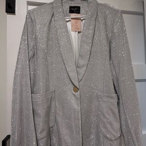 Silver Glitter Women's Blazer